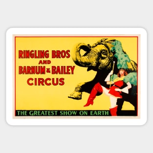 The Greatest Show On Earth American Circus Peformance Vintage Lithograph Poster Sticker